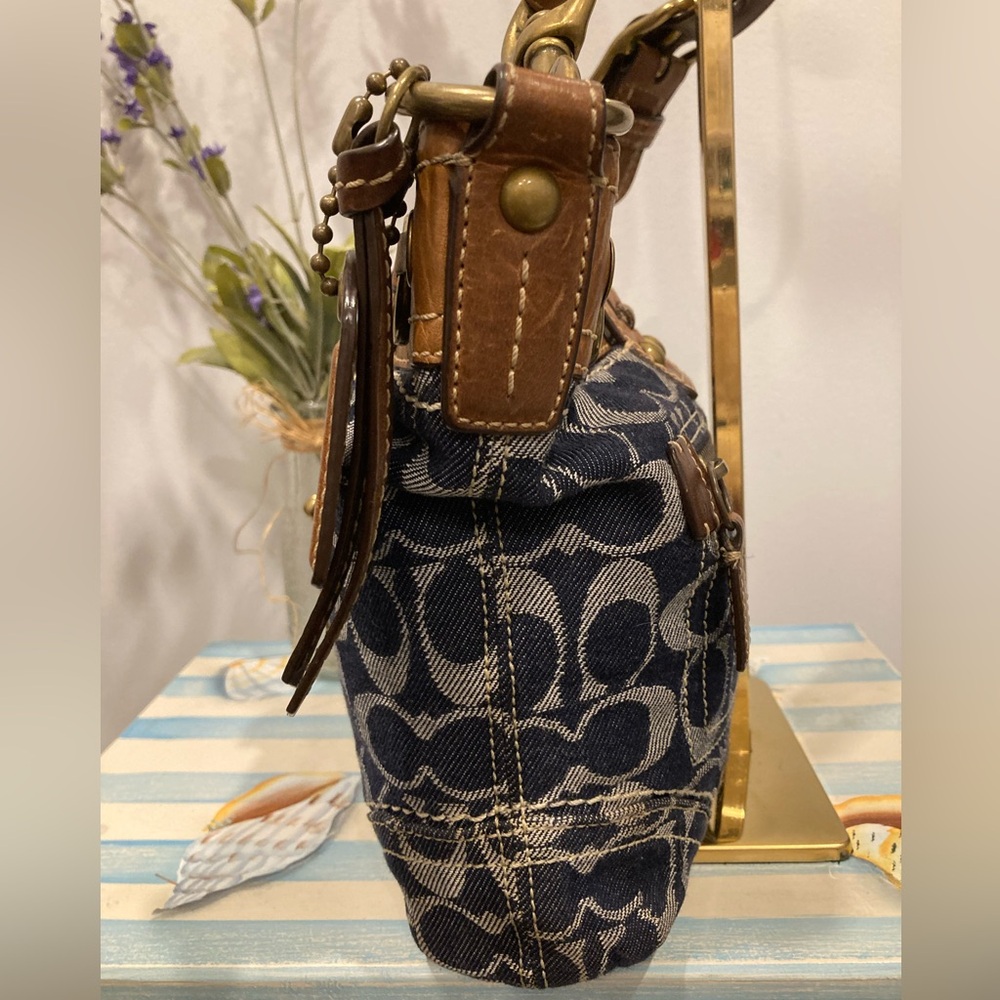 Authentic Coach Signature Denim Patchwork Hobo Bag - image 5